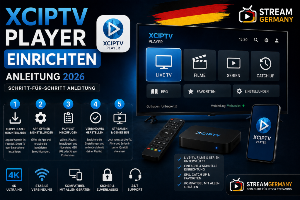xciptv player einrichten